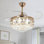 Ventilateur de plafond en cristal Dreux avec ampoules DEL et télécommande 