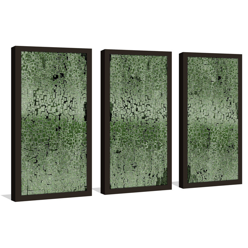 « illusion monogr asolo », ensemble de 3 reproductions d’impressions encadrées, L 40,5 po x H 25,5 po x P 1 po