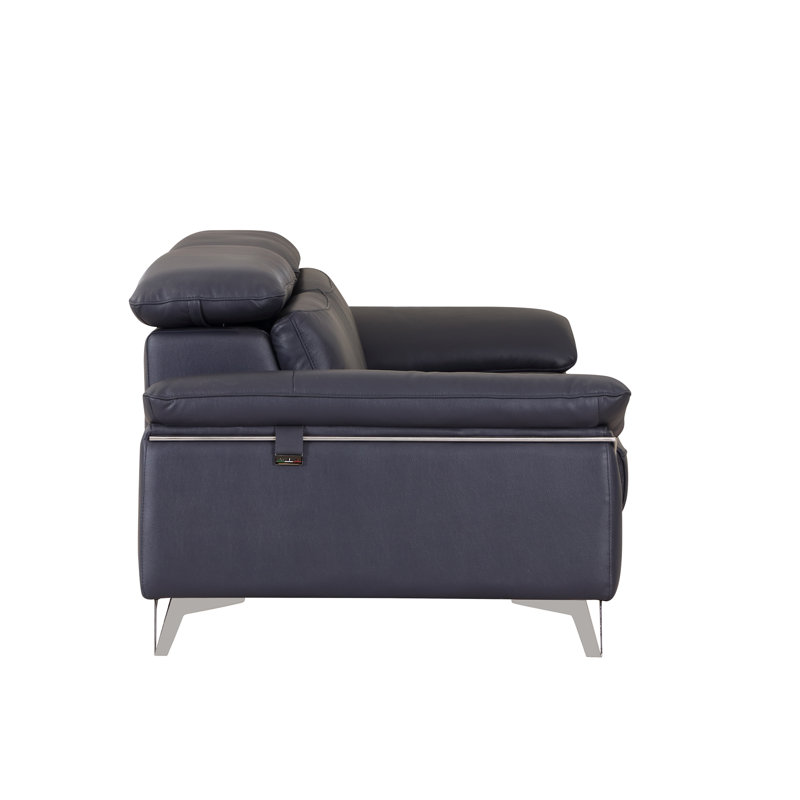 Fauteuil en cuir italien Global United, Gris anthracite