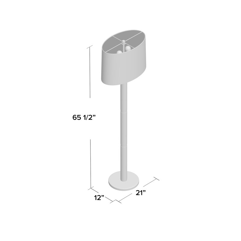 Ralph Lauren Barrett 2 Light Floor Lamp, Natural Brass