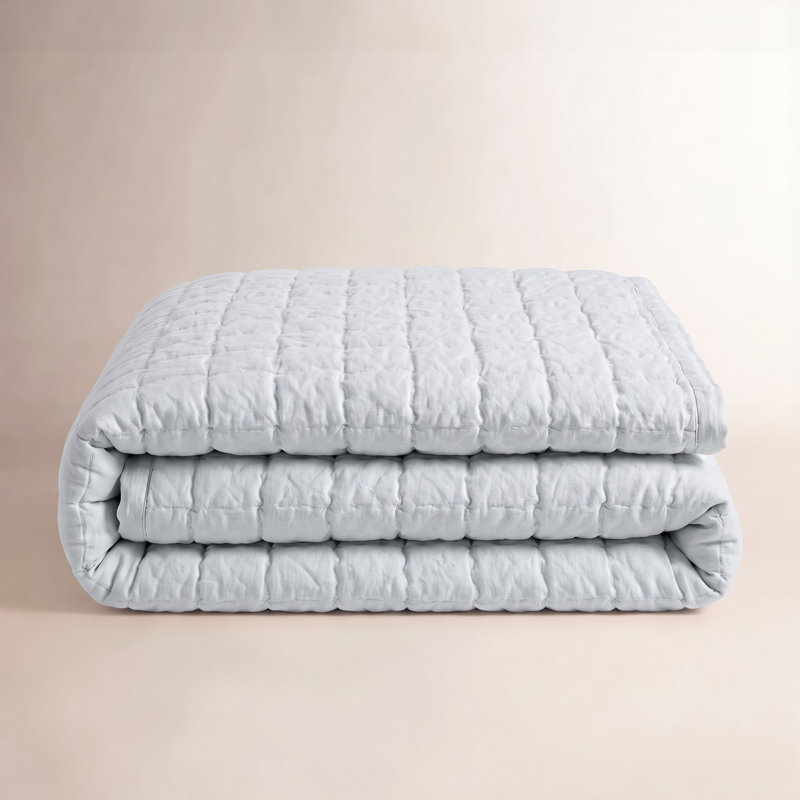 Lush Linen Puff, King Quilt, Sky