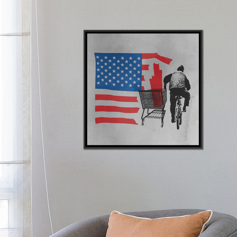 « rebutée », reproduction d’impression sur toile, H 18 po x l 18 po x P 1,5 po, Toile avec cadre noir, Pas de tapis