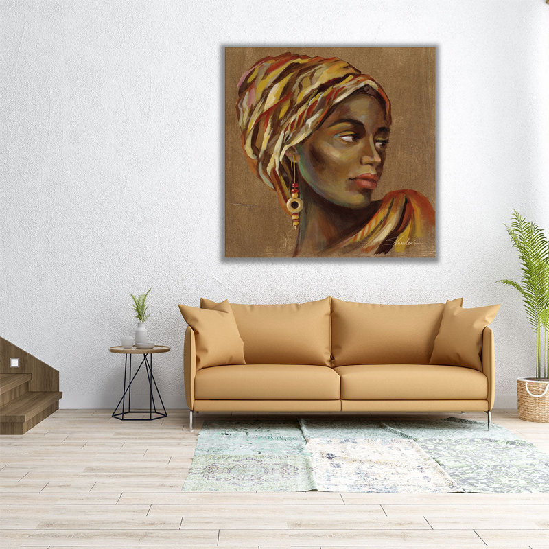 Beauté africaine I - reproduction d'art sur toile, H 12 po x l 12 po