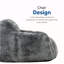 Soft Memory Foam Bean Bag Sofa Chair With Armrest, Modern Living Room Bean Bag, Blue Grey