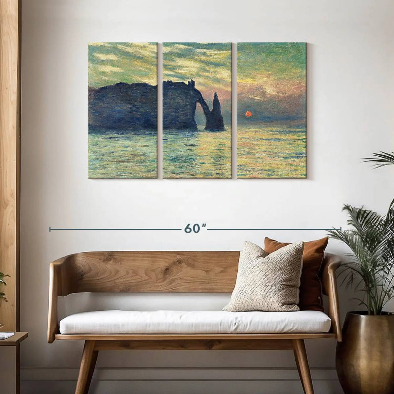 Gillard The Cliff Etretat Sunset, H 28 po x l 45 po