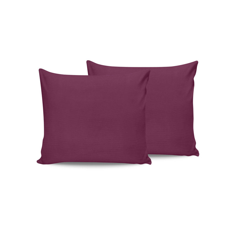 Premium Cotton Pillowcase Set (2 Pieces), Purple | 100% Cotton Ranforce, 19.7 x 31.5 inches | 155 Thread Count, Envelope Closure | Soft, Durable, and Machine Washable for Luxurious Sleep Experience
