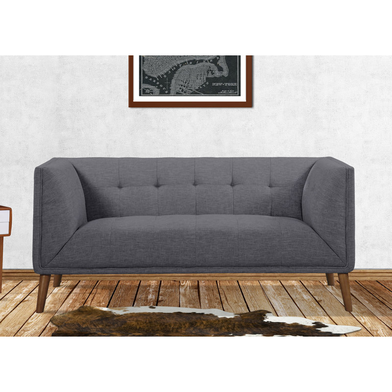 Causeuse Reema, Polyester gris foncé
