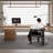 Brown+Clear Rectangular Solid Wood+Acrylic with 2 drawers desk-675056549-675056548