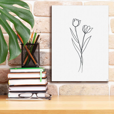 «Line Tulips 1» par Line And Brush - impression sur toile tendue