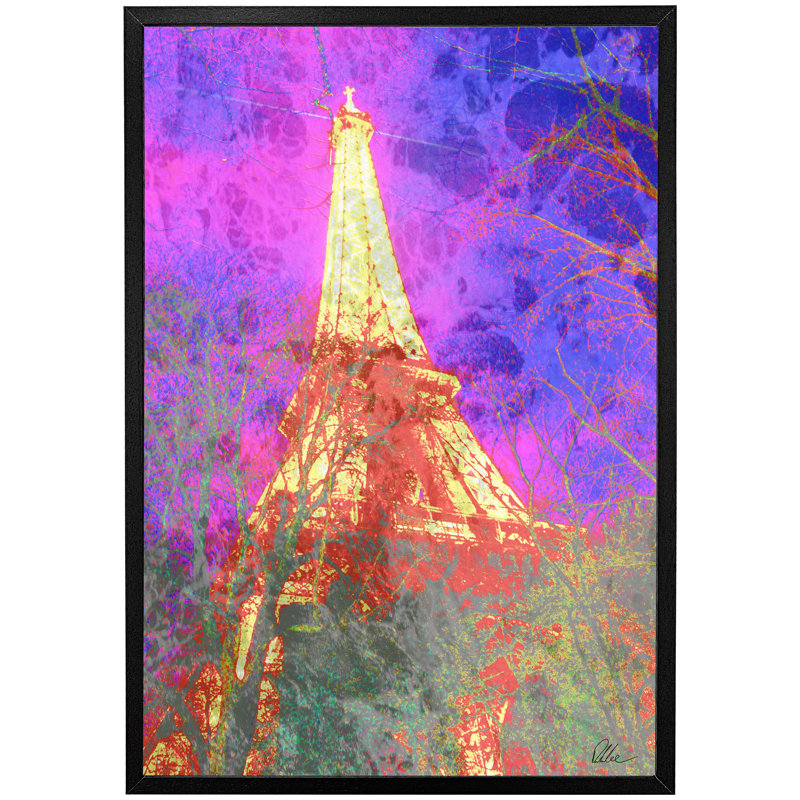 Pinky Tower - Single Picture Frame Print, Black, 114cm H x 76cm W x 4cm D