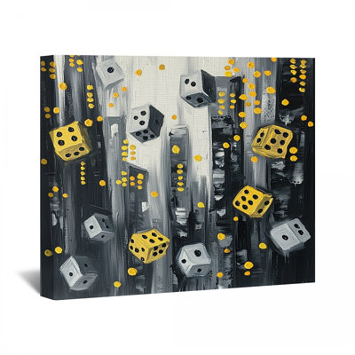 Jeu de toile jouer aux dés - décoration murale récréative