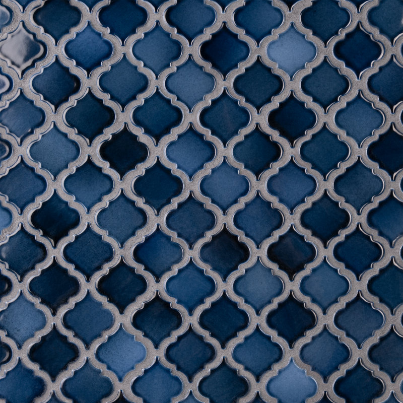 Hudson Tangier 2" x 2" Porcelain Arabesque Mosaic Wall & Floor Tile, Midnight