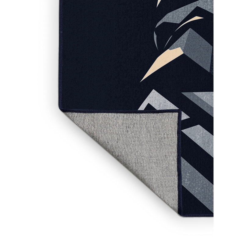 Tapis gris lavable à la machine à motif géométrique d'inspiration mondiale Bates, 6 X 9