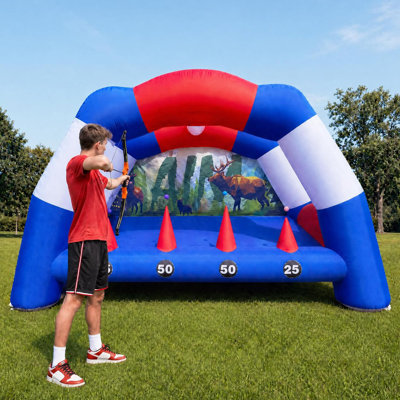14.1 x 6.5 x 8.8 Ft Inflatable Archery Range with Floating Ball Shooting, Inflatable Hoverball Archery Target Set  for Backyard, Indoor & Outdoor Fun