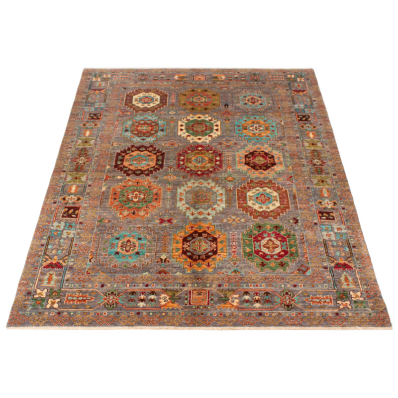 Zanthe One-of-a-Kind 5'8" X 7'11" New Age Wool Area Rug Grey