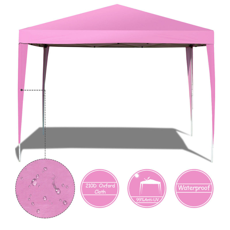 Dobson 3m x 3m Metal Pop-Up Gazebo, Pink