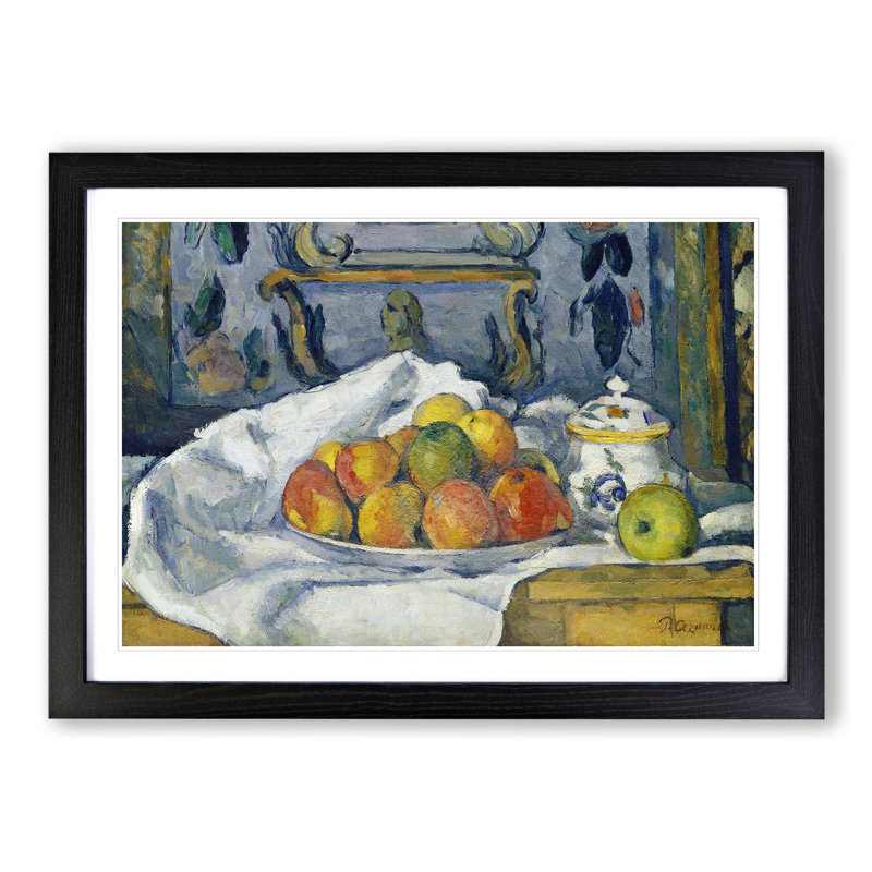 Still Life with Apples Vol.4 by Paul Cezanne - Picture Frame Painting, Black, 48cm H x 65cm W x 2cm D