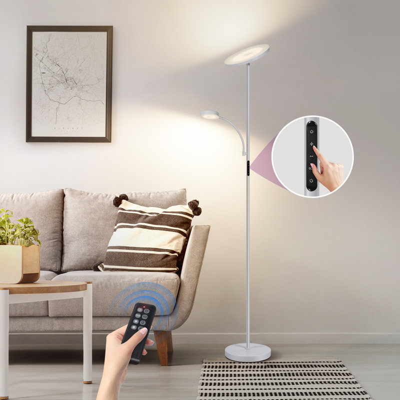 177.5cm LED Tree Floor Lamp, Silver Grey