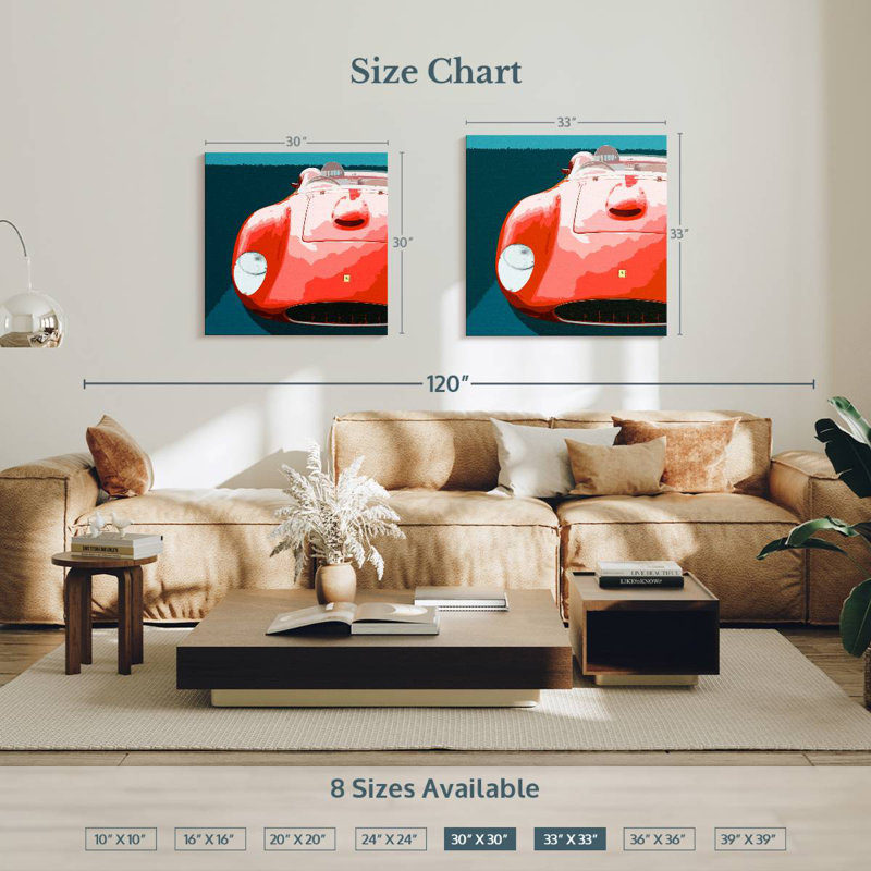 Mehar Red On Blue, 30'' H x 30'' W