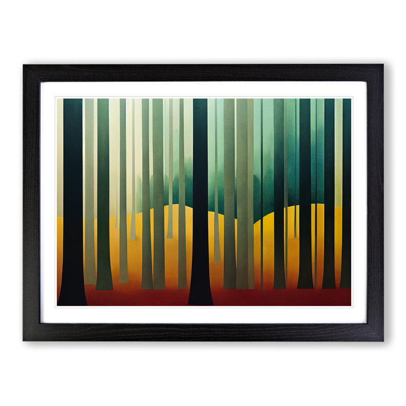 Awe Inspiring Abstract Forest - Single Picture Frame Print, Black Framed, 46cm H x 64cm W x 2cm D