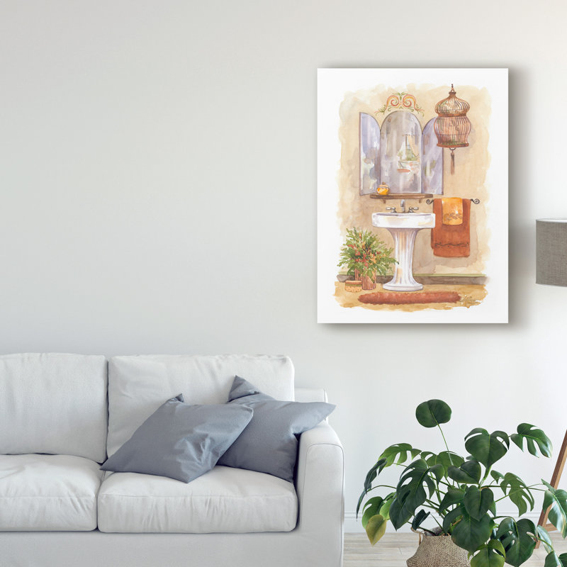 «Watercolor Bath in Spice I» par Jerianne Van Dijk, reproduction sur toile, H 19 po x l 14 po x P 2 po