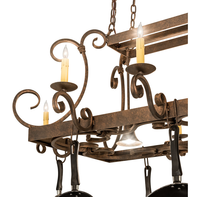 Support à casseroles 6 lumières caiden fabriqué main