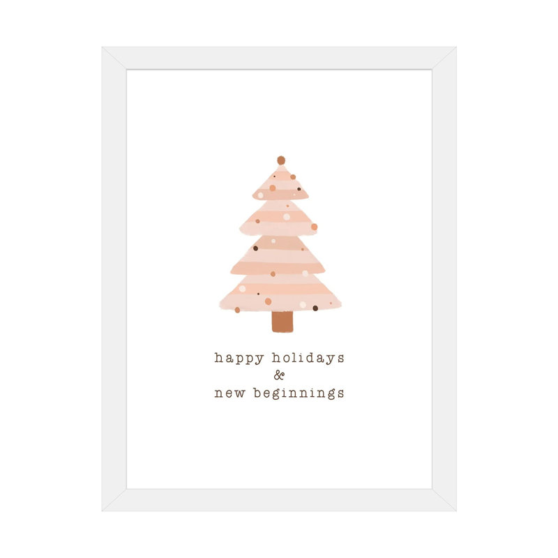 « Happy Holidays & New commencements » par Orara studio, reproduction d’art, H 24 po x l 16 po x P 1 po, Papier encadré blanc