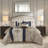 King 7 Piece Jacquard Comforter Set With Throw Pillows