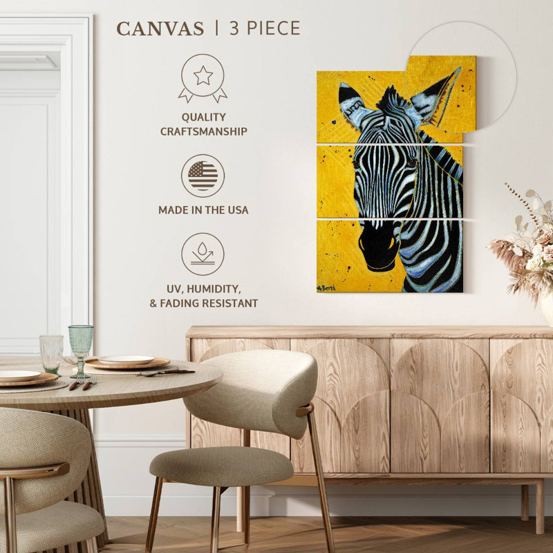 Brampt Yellow Zebra Multi, 74" H x 48" W