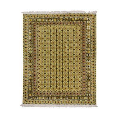 Yellow Honeycomb Kilim 4'11" x 6'1"