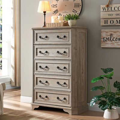 Theron 5-Drawer Manufactured Wood Tall Chest 