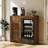 Coffee Bar Cabinet with Mini Fridge Space,  Fluted Design Wine Cabinet with 39.37" W X 20.9" D Tabletop, For Kitchen & Dining Room-330541956