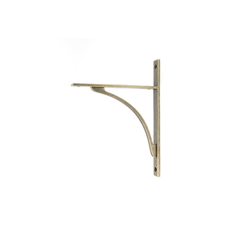 Apperley Shelf Bracket, 26cm H x 7.9cm W x 2cm D, Polished Brass