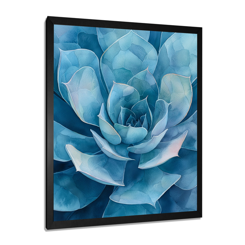 Luxora - art mural floral, H 20 po x l 12 po, Picture Framed, Noir, noir, noir, noir