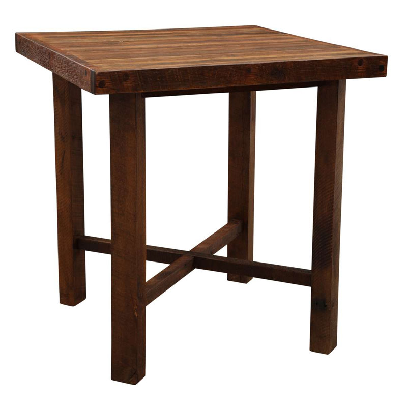 Table bistro carrée Fireside Lodge Barnwood - 40 po - Plateau en chêne antique, Chêne antique
