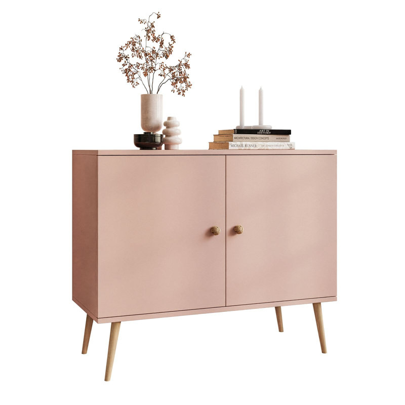 Syed Rectangle Accent Cabinet, Pink