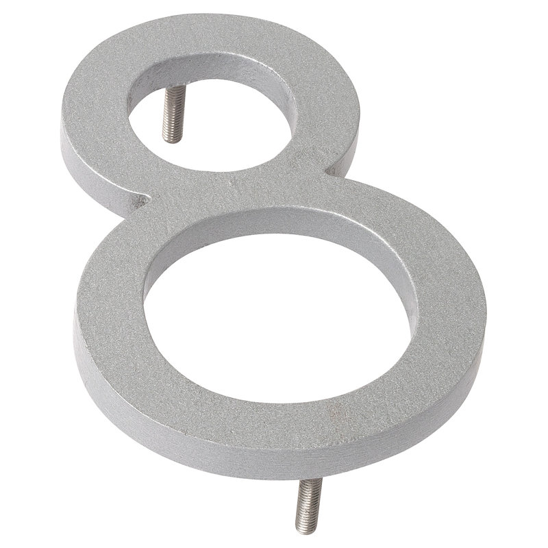 Numéro de maison à fixation flottante 12 po, Argent, 8