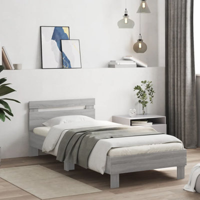 Alpen Home Bed Frame With Headboard White 75X190 Cm Small Single Engineered Wood