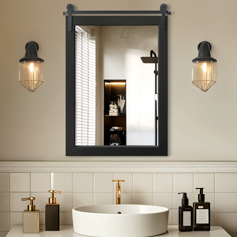 Miroir d'appoint mural, Noir