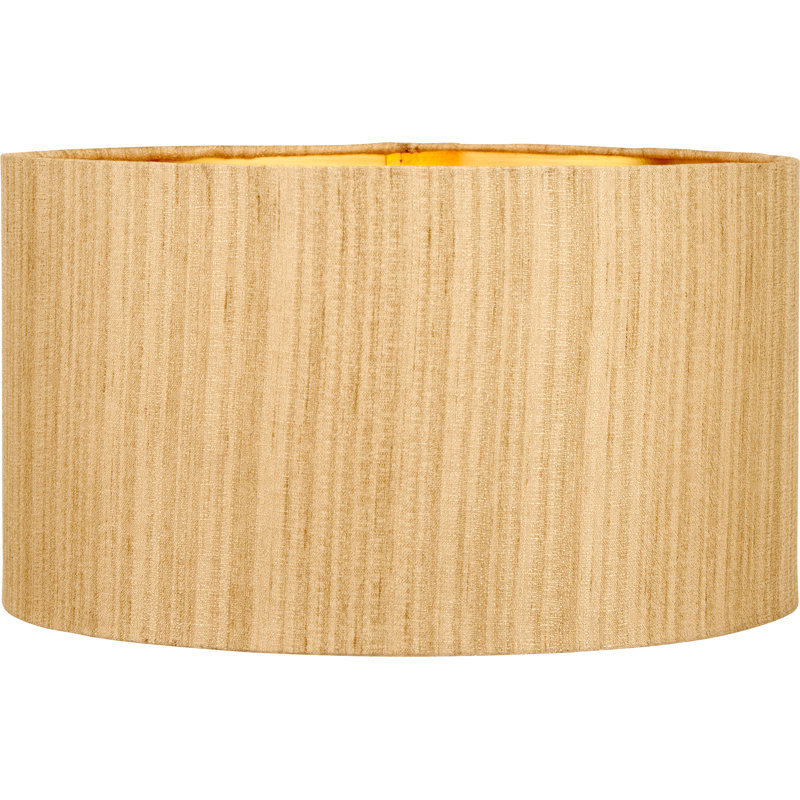Stellan Slubbed Faux Silk Gold Lined Cylinder Drum Shade (Uno), 30cm