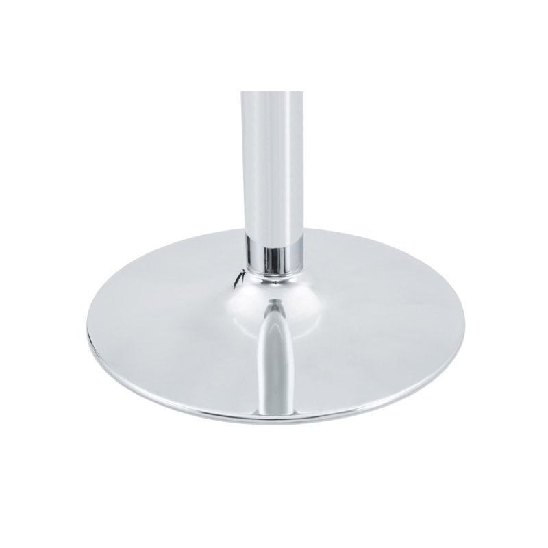 Table basse ronde en verre trempé de 27,5 pouces de diamètre. 17,7 pouces de haut, soutenu par une base en métal argenté, avec un bord de luxe léger.