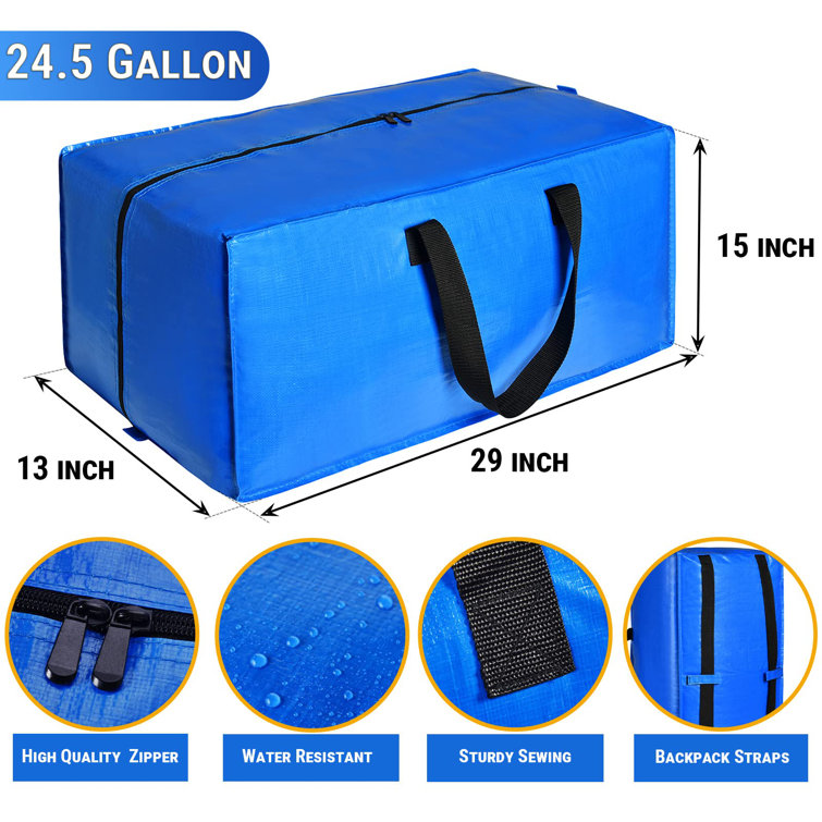 Heavy Duty Extra Large Storage Bag Moving Tote Zipper Backpack