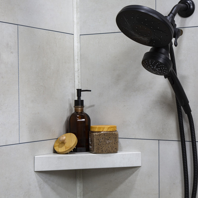 Palisade Vinyl Waterproof Corner Shower Shelf, Wintry Mix