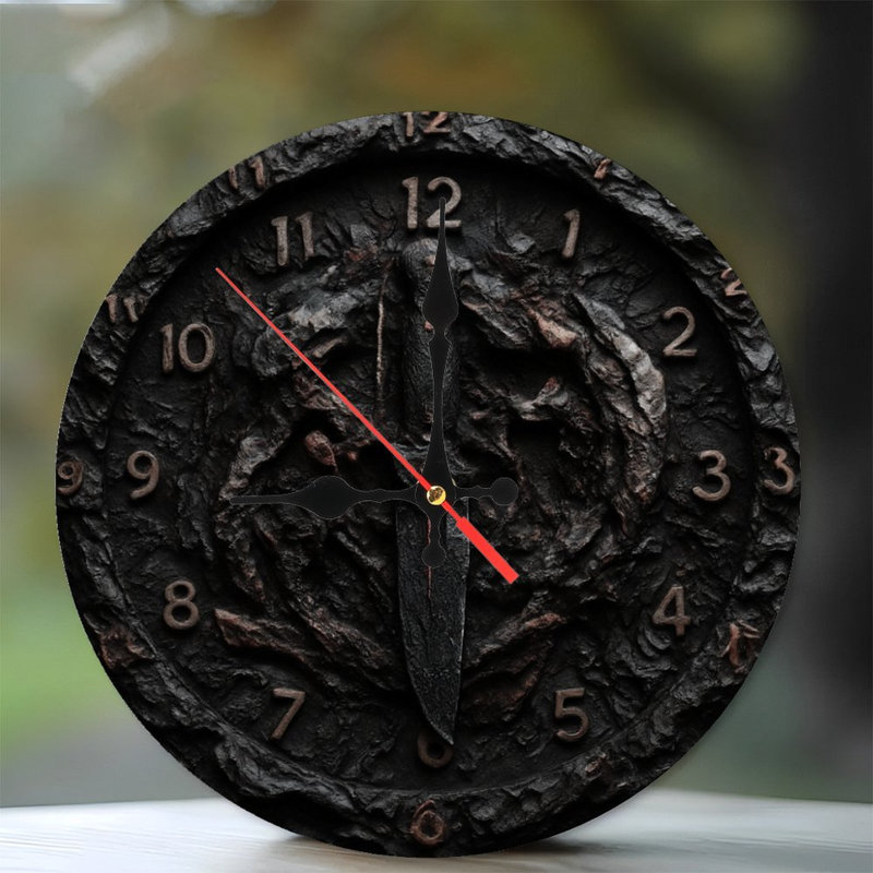 Dark Gritty Dagger Clock