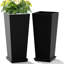 Ensemble de pots à fleurs hauts pour pots à fleurs de 24 po d'intérieur ou d'extérieur avec plateau pour jardinières de jardin pour plantes d'intérieur