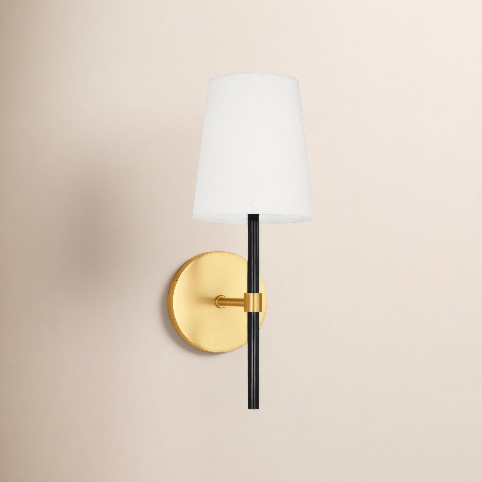 Single Light Dimmable Armed Sconce, Burnished Brass GBK