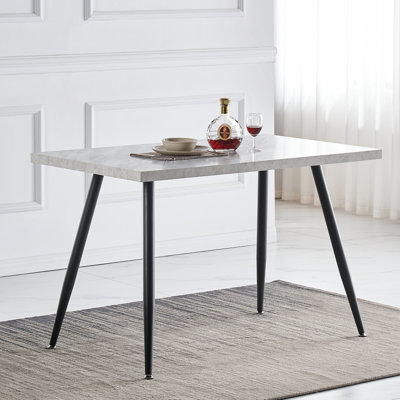 Ernst 120/150cm Nordic Metal Base Rectangular Manufactured Wood Dining Table