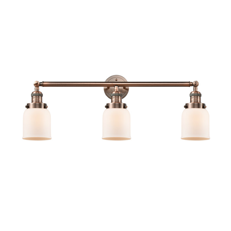 Aponte 3 - Light Dimmable Vanity Light, Matte White, Antique Copper, Bulb Not Included