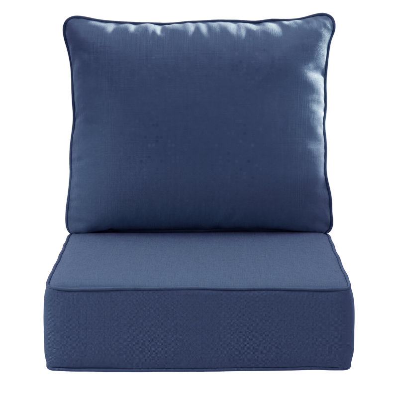 Coussin de chaise de patio extérieur 61 x 61 x 16 cm, coussin de rechange en oléfine résistant aux intempéries, housse amovible
