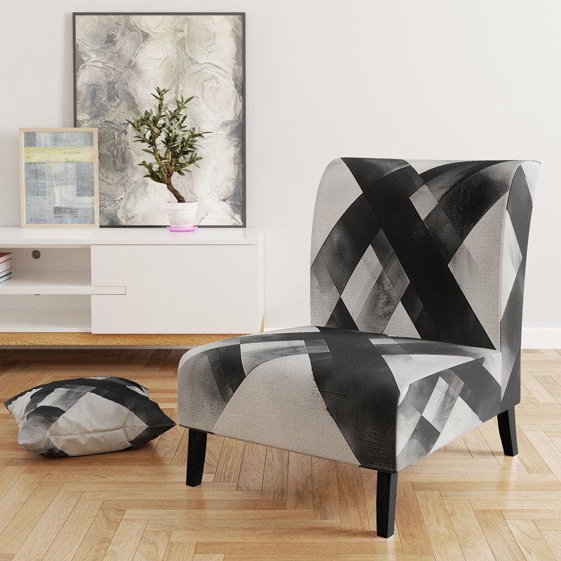 Chaise rembourrée Abstract Shapes, Pantoufle sans accoudoirs